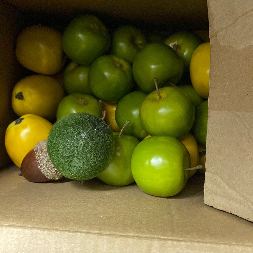 Box of Small Artificial Fruit